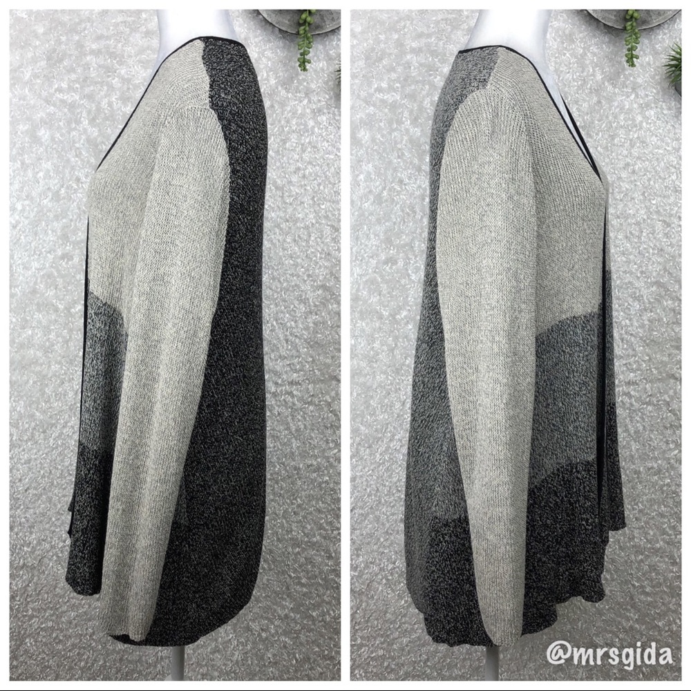Eileen Fisher Italian Yarn Color Block Cardigan - Picture 4 of 7